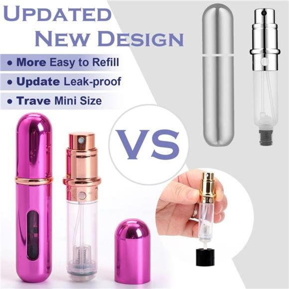 Travel Mini Perfume Refillable Atomizer Container, Portable Perfume Spray Bottle - Picture 5 of 6